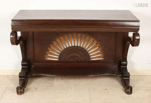 19th Century mahogany colonial trumeau with carved and