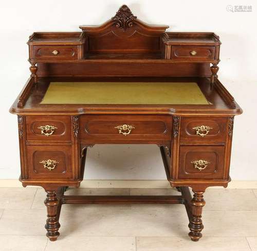 19th Century walnut writing desk with original bronze