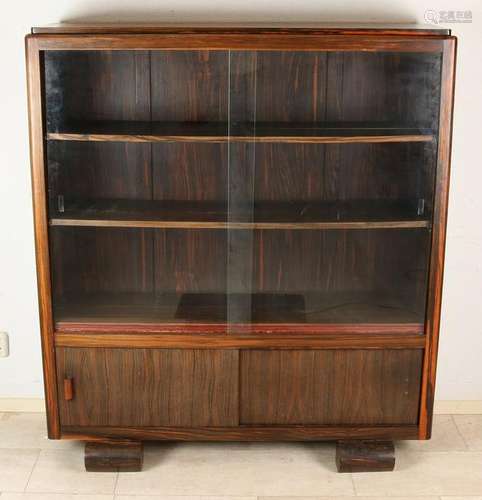 Art Deco-style rosewood bookcase with adjustable