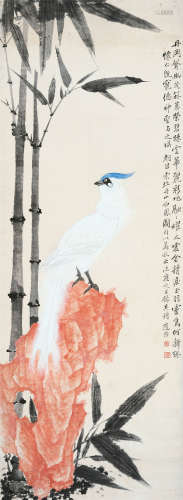赵浩公（1881～1949） 丹山白凤图 镜框 设色纸本