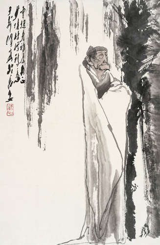 王子武（b.1936） 人物 镜框 设色纸本