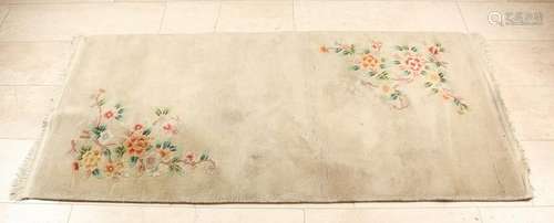 Ancient Chinese runner with peonies decor. Size: 185 x