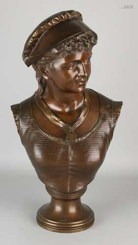 Large antique bronze bust by Leon Spilliaert. 1881 -