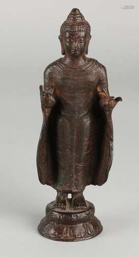 Old iron Asian Buddha statue. Size: H 16 cm. In good