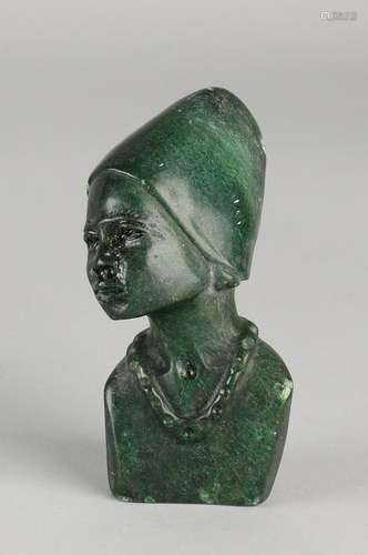 African women's marble bust. 20th century. Size: H 10