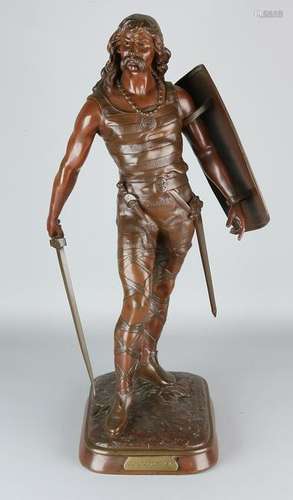 Large 19th century French bronze Gaul L. Coudray. Marie