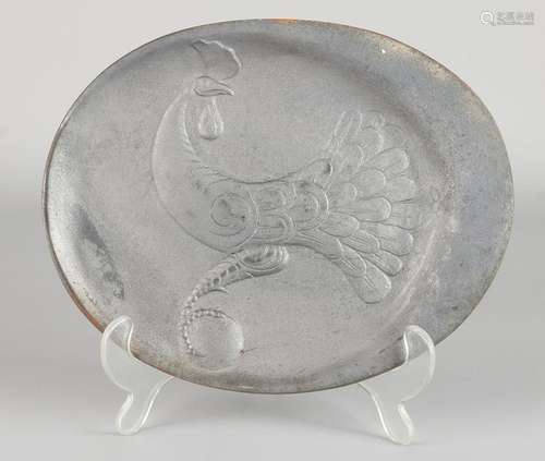 German Art Deco design ornamental cast iron dish with