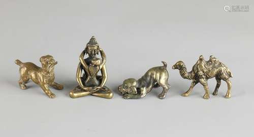 Four times miniature bronzes. 20th century. Size: 4-6