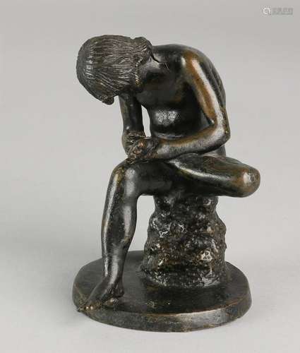 Antique bronze figure. Approximately 1920. Boy with