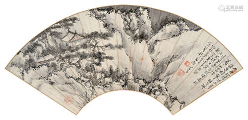 溥儒（1896～1963） 北窗雪霁图 镜框 设色纸本