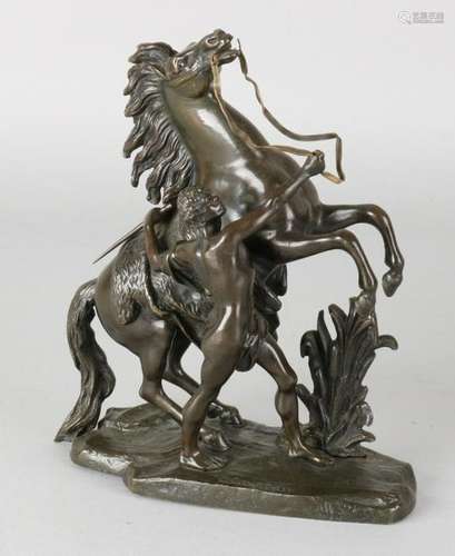 Coustou. 19th century. Bronze Fig. Horse with driver.