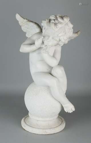 Great Italian white marble angel. Wing + finger