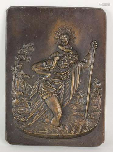 Antique bronze plaque. John the Baptist. Unsigned.