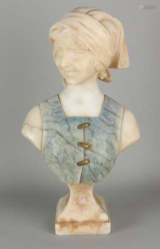 Antique marble ladies bust by G. v. Vaerenbergh. 1873 -