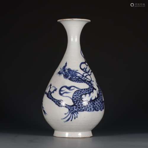 White and blue dragon Okho spring bottle