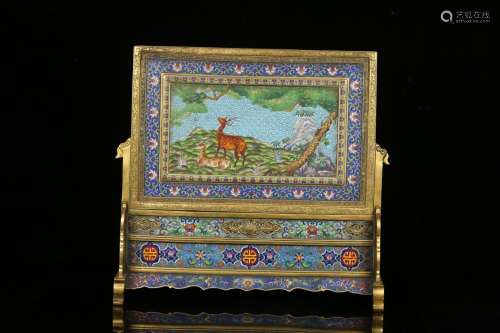 Qing dynasty cloisnne table plaque