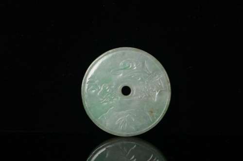 Qing dynasty flower & brid pattern jade