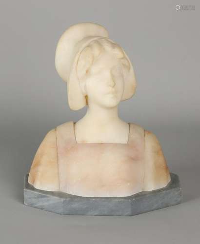 J. Aurili. Marble bust ladies. 1834 - 1914. Chip.