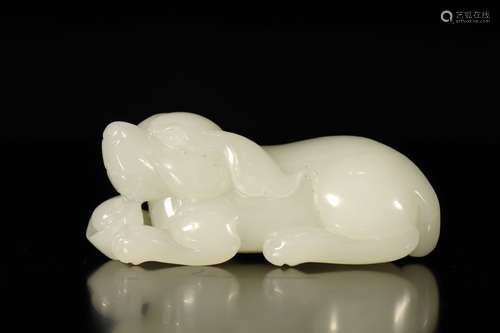 Qing dynasty hetian jade wangcai ornament