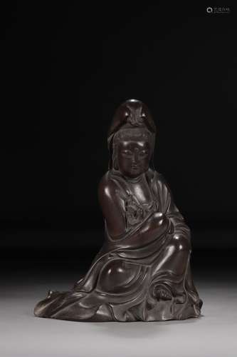 Old huangyang wood guanyin buddha