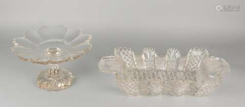 Two parts antique crystal. 19th century. One time