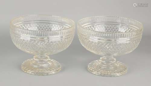 Two antique crystal sections. Circa 1900. Size: 14 x