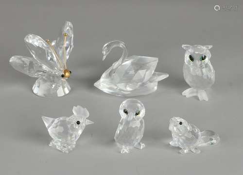 Plot with 6 parts Swarovski crystal: 1x Swan large (010