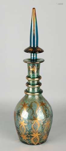 Very large 19th century Bohemian glass decanter with