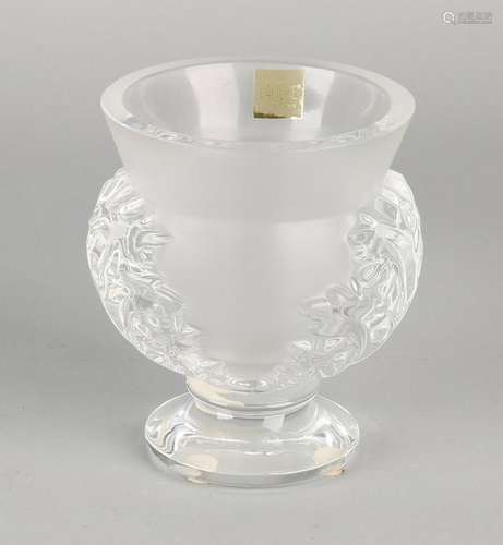 Old French Lalique crystal vase. 20th century. Size: H