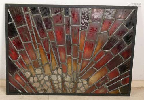 50s stained-glass window. Stained. Size: 92 x H, B 65