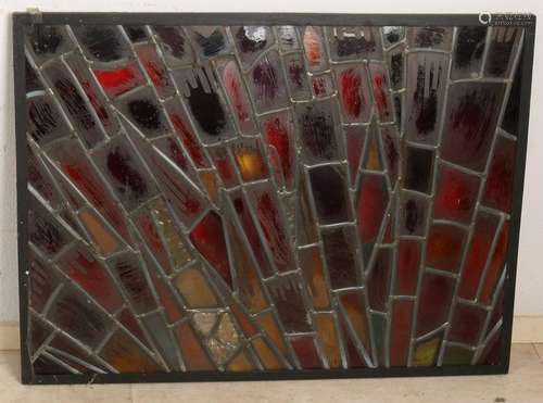 50s stained-glass window. Stained. Size: 92 x H, B 65