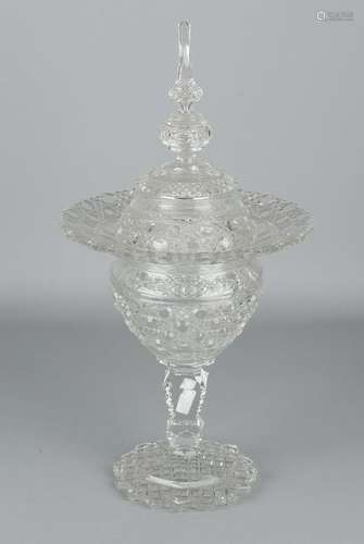 Heavy crystal glass ginger coupe. 20th century. Size: H