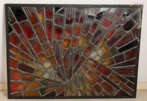 50s stained-glass window. Stained. Size: 92 x H, B 65