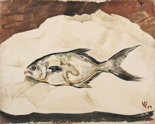 王济远 1954年作 鱼 布面油画