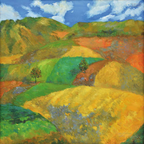 许固令 2009年作 彩色的山 布面油画