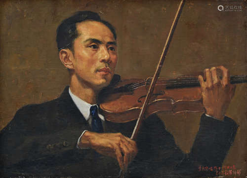 李宗津 1940年作 陈健教授肖像 布面油画