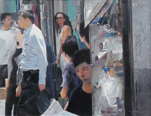 叶恒贵 2011年作 过路行人 布面油画