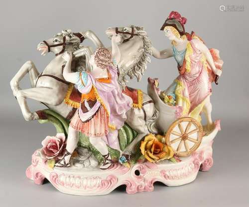 Italian porcelain capital chariot. Made in Italy. 20th