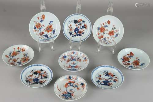 Nine pieces of 18th century Chinese Imari porcelain