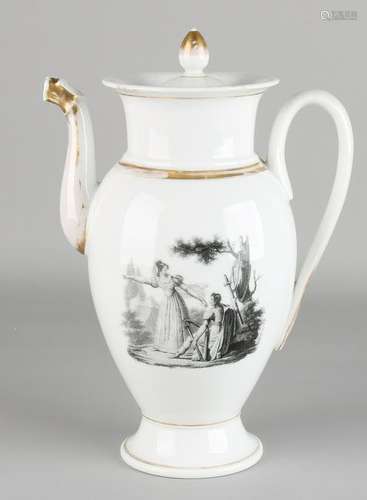 19th Century French Empire porcelain coffeepot with