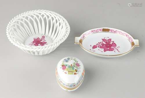 Three parts Herend porcelain. 20th century. Consisting