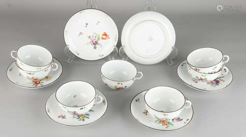 7x Antique German Nymphenburg porcelain cups and