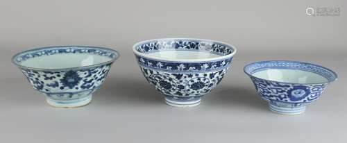 Three old / antique Chinese porcelain bowls with soil