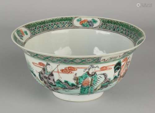 Large 19th century Chinese porcelain Family Verte bowl