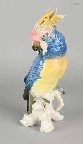 Karl Ens. Branded German porcelain parrot. Size: H 27