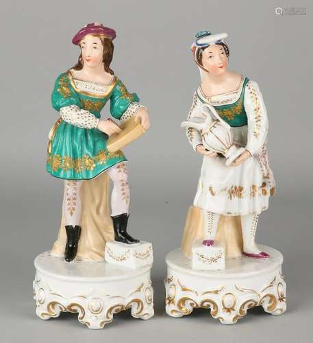 Two 19th century French porcelain figures. Hand painted