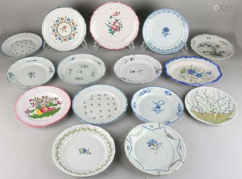 15x Antique glazed earthenware 19th century plates.