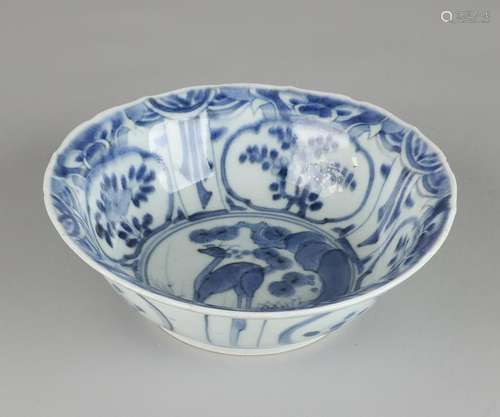 18th Century Chinese porcelain bowl with deer / floral