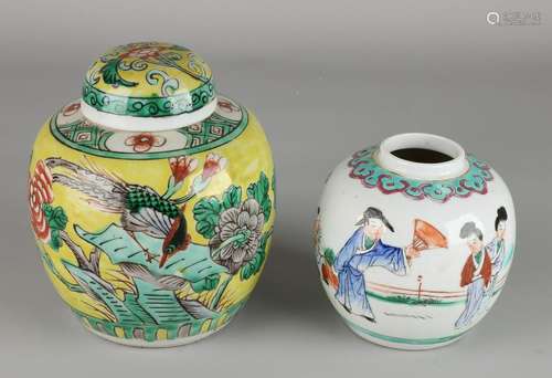 Two old / antique Chinese porcelain ginger jars with