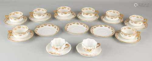 Antique tableware. Circa 1900. Among others: Limoges,